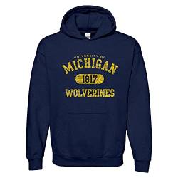 NCAA Offiziell lizenziertes College – University Team Farbe Athletic Arch Hoodie, Michigan Wolverines Navy, Large von UGP Campus Apparel