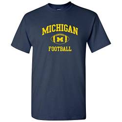 NCAA T-Shirt mit klassischem Fußballbogen, Team-Farbe, College, Universität, Michigan Wolverines Navy, L von UGP Campus Apparel