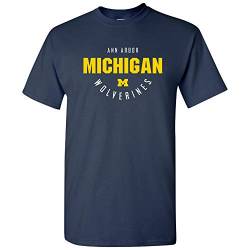 NCAA T-Shirt mit umgekehrtem Bogen, Team-Farbe, College, Universität, Michigan Wolverines Navy, XX-Large von UGP Campus Apparel
