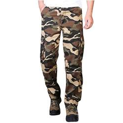 UHouse Herren Hose Cargo Hose Casual Sommerhose Leicht Baumwolle Cargohosen Outlet Gutschein Teenager Jogging Hose Musselin Kletterhose Weites Bein Strandhose Herren Hose Sale Khaki XXL von UHouse