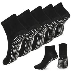 5 Paar Yoga Socken,Anti Rutsch Socken Grip Rutschfeste für Frauen und Männer Unisex Rutschfeste Anti Slip Barre Socken für Yoga Workout Barre Pilates Schwangerschaft Krankenhaus Männer Frauen von UICCVOKK