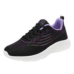 Freizeit frauen schnüren sich oben Reise Weiche Sohle Bequeme Schuhe Outdoor Mesh Schuhe Laufen Mode Sport Atmungsaktive Frauen Sneaker, violett, 40 EU von UIFLQXX