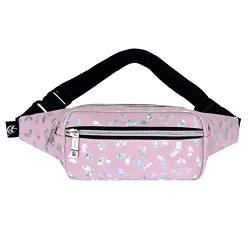 Gürteltasche Outdoor-Freizeit Reise Taille Handy Aufbewahrungstasche neue Trend Farbe Floral PU Hüfttasche große Stofftaschen für Frauen, Pink, Einheitsgröße Reise Rucksäcke, rosa, En storlek, von UIFLQXX