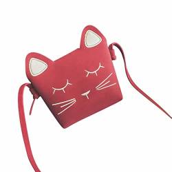 Kleine Kosmetiktasche Kindertasche Niedliche Prinzessin Messenger Bag Mädchen Minitasche Katze Baby Umhängetasche Handytasche Haltbare Aktentasche, rot, Einheitsgröße, Rucksack Rucksäcke von UIFLQXX