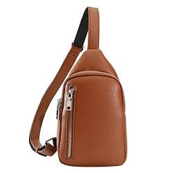 Männer Pack Tasche Mode Koreanische PU Leder Taille Tasche Damen Brusttasche Schulter Holster Tasche Multi Pocket Brusttasche, braun, Einheitsgröße, Rucksack Rucksäcke von UIFLQXX