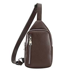 Männer Pack Tasche Mode Koreanische PU Leder Taille Tasche Damen Brusttasche Schulter Holster Tasche Multi Pocket Brusttasche, coffee, Einheitsgröße, Rucksack Rucksäcke von UIFLQXX