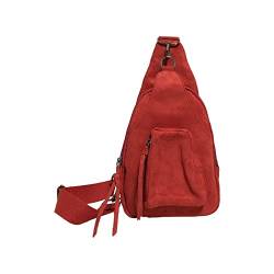 Reine Farbe Kunstleder Samt Retro Damen Hüfttasche Tasche Crossbody mit Quaste für Dame Schulter Tragetasche für Frauen Multi Pocket Brusttasche, rot, Einheitsgröße, Traditionelle Rucksäcke von UIFLQXX