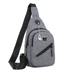 Tasche Kuriertasche Brusttaschen Herren Sport Umhängetasche Hüfttasche Laufgürtel Wasser mehrere Taschen Brusttasche, Grau, Universalgröße, gray, En storlek von UIFLQXX