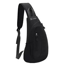 UIFLQXX Wandern Brusttasche Mann Frauen Kleine Größe Outdoor Multifunktionale Sling Rucksack Modische Lässige Schulter Messenger Bag Große Tote Geldbörse, Schwarz , Einheitsgröße von UIFLQXX