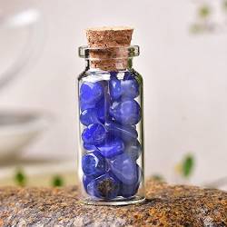 UIMWHAVG 1 STÜCK Natürliche Kristallglas-Wunschflasche, Heimdekoration, Stein, natürliche polierte Steine, glückliche Driftflasche, Geburtstagsgeschenk (Color : Blue Agate, Size : 30x22mm) von UIMWHAVG