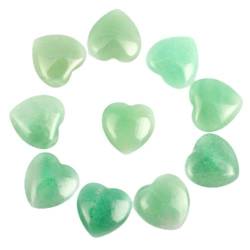 UIMWHAVG 10 Stück/Set natürliche herzförmige Kristalle Steine ​​Ornamente Reiki Rosenquarz 7 Edelsteine ​​Heimdekoration 2 mm (Color : Aventurine, Size : One Size) von UIMWHAVG