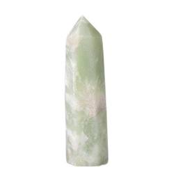 UIMWHAVG 1PC Natursteine ​​Kristall Punkt Turm Amethyst Rosenquarz Stein Erz Obelisk Home Ornamente (Color : Light Green Jade, Size : 50-60mm) von UIMWHAVG