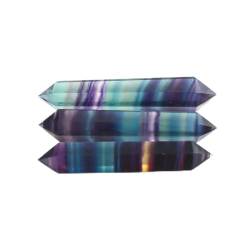 UIMWHAVG 70 mm-80 mm natürlicher Regenbogen-Fluorit-Turmquarzkristall mit doppelter Endspitze, 1 Stück, geeignet for Heimkristalle Naturstein von UIMWHAVG
