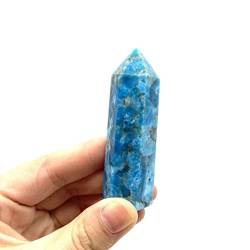 UIMWHAVG 70 mm-90 mm 1 Stück natürlicher blauer Apatit-Punkt-Kristallstab-Polierstein, geeignet for Heimkristalle Naturstein von UIMWHAVG