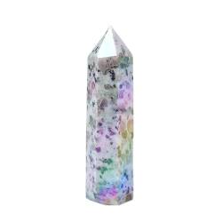 UIMWHAVG Natürliche Steine ​​Kristall Spitze Zauberstab Amethyst Rosenquarz Stein Erz Handwerk Wohnkultur (Color : Aura Kiwi Jasper, Size : 70-80mm) von UIMWHAVG