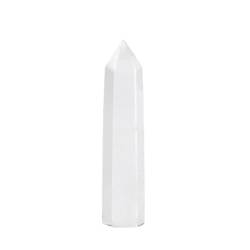 UIMWHAVG Natürliche weiße Kristalle, klarer Quarzkristallstein, sechseckiger Zauberstab, Heimdekoration, Geschenk, 4–7 cm (Color : Clear Crystal, Size : 5-6cm) von UIMWHAVG
