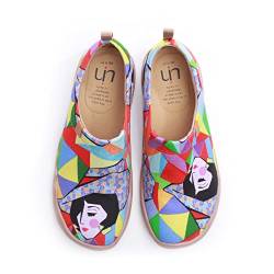 Life is art Frauen 'S RAINBOW Girl Beautiful Travel Leinwand Loafer Schuhe Multicolor, 37 EU von UIN