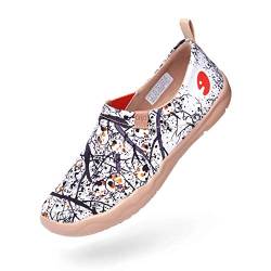 UIN Canvas Schuhe Damen Slip On, Modell Art Bemalte Granatapfel, Weiß (36) von UIN