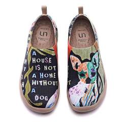 UIN Chihuahua Damen Hund Leicht Sneakers Loafer Schuhe Lässige Wanderschuhe Bemalter Reiseschuh Slip On Schuhe Gestrickt Schwarz(37) von UIN