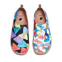 UIN Cubic Sugar Damen Painted Slip On Schuhe Lässiger Reiseschuhe Segelschuhe Leicht Loafer Schuhe Gestrickt（38） von UIN