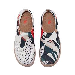 UIN Damen Kunstgemalte Reiseschuhe Slipper Casual Knit Loafers Leichter Komfort Mode Sneaker Toledo Ⅰ Frühling & Grün (40.5) von UIN