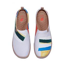 UIN Damen Kunstgemalte Reiseschuhe Slipper Casual Loafers Leichter Komfort Mode Sneaker Toledo Ⅰ Collage Farbe (39) von UIN