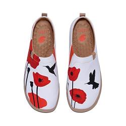 UIN Damen Kunstgemalte Reiseschuhe Slipper Casual Loafers Leichter Komfort Mode Sneaker Toledo Ⅰ Kolibri und Safran (40) von UIN