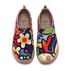 UIN Damen Kunstgemalte Reiseschuhe Slipper Casual Loafers Leichter Komfort Mode Sneaker Toledo Ⅰ Secret Garden (42.5) von UIN