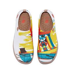 UIN Damen Kunstgemalte Reiseschuhe Slipper Casual Loafers Leichter Komfort Mode Sneaker Toledo Ⅰ Surfen auf dem Meer (38.5) von UIN