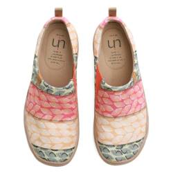 UIN Damen Segelschuhe Bluhmen Gedrukt Slip On Multicolore Sommer (38 EU, Bodhi-Blatt) von UIN