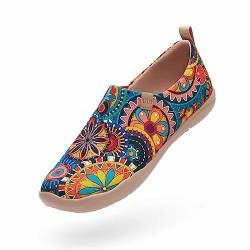 UIN Damen Segelschuhe Bluhmen Gedrukt Slip On Multicolore Sommer (39) von UIN