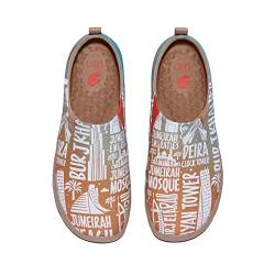 UIN Damen Slip Ons Leichtgewicht Lässige Loafer Wanderschuhe Bequem Kunstgemalte Reiseschuhe Toledo Ⅰ Dubai Glance (38.5) von UIN