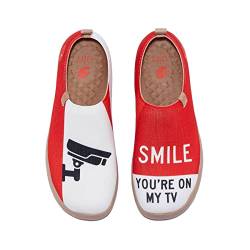 UIN Damen Slip Ons Leichtgewicht Lässige Loafer Wanderschuhe Bequem Kunstgemalte Reiseschuhe Toledo Ⅰ You're In My Zone (40) von UIN