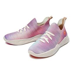 UIN Dazzle Purple Damen Painted Sneaker Laufschuhe Slip On Schuhe Atmungsaktiv Leichtgewicht Sportschuhe Gestrickt Mehrfarbig(38.5) von UIN