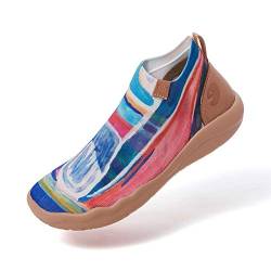 UIN Farm Field Damen Painted Slip On Schuhe Lässiger Reiseschuhe Segelschuhe Leicht Sneakers Loafer Schuhe Wanderschuhe Bemalte Gestrickt（39） von UIN