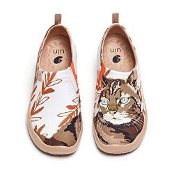 UIN Fluffy Kitty Damen Painted Slip On Schuhe Lässiger Reiseschuhe Segelschuhe Leicht Loafer Schuhe Canvas（40） von UIN