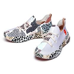 UIN Grouper Damen Painted Sneaker Laufschuhe Slip On Schuhe Outdoor Schuhe Atmungsaktiv Leichtgewicht Sportschuhe Gestrickt(39) von UIN