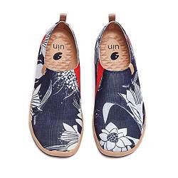 UIN Lily in Dark Damen Painted Slip On Schuhe Lässiger Reiseschuhe Segelschuhe Leicht Loafer Schuhe Gestrickt（36.5） von UIN