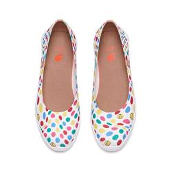 UIN Minorca Dotted Joy 3 Damen Gestrickt Ballerinas zum Hineinschlüpfen spitzer Zeh lässige Loafer leichte Komfortschuhe(42.5) von UIN