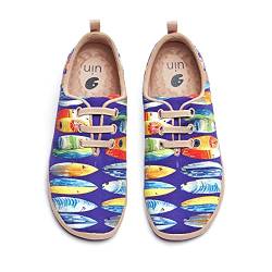 UIN Shark or Surfboard Damen Painted Slip On Schuhe Reiseschuhe Lässiger Fashional Sneaker Segelschuhe Canvas Mehrfarbig(40) von UIN