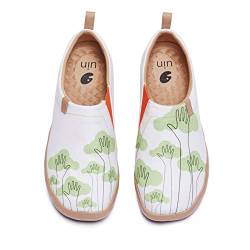 UIN Thriving Damen Painted Slip On Schuhe Lässiger Reiseschuhe Segelschuhe Leicht Loafer Schuhe Canvas Grün（40） von UIN