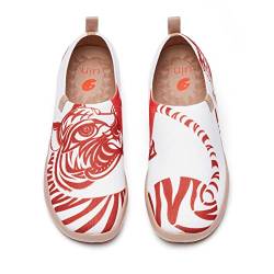 UIN Tiger Roar Damen Painted Slip On Schuhe Reiseschuhe Lässiger Segelschuhe Canvas Mehrfarbig(40) von UIN