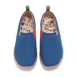 UIN Toledo Dark Blue Herren Painted Slip On Schuhe Lässiger Fashional Sneaker Reiseschuhe Segelschuhe Canvas Dunkelblau(43) von UIN