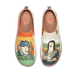 UIN Women Casual Fashion Shoes with PU Upper and Eva Outsole Hiking Shoes Painted Slip On Shoes Low-Tops Van Gogh & Mona Lisa Toledo I UK Size 5.5, EU Size (39) von UIN