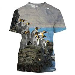 UIOKLMJH T-Shirt mit süßem Pinguin-Druck, Rundhalsausschnitt, bequem, modisch, lässig, kurzärmelig, locker, 30672, L von UIOKLMJH