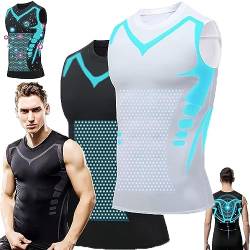 Sugoola Ferninfrarot Turmalin Magnetic Herren-Unterhemd,2023 New Version Luckysong Energxcel Ionic Shaping Vest,Expectsky Energxcel Ionic Shaping Sleeveless T-Shirt (2-A,3XL) von UIRPK