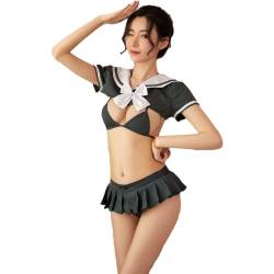 UIVHLW Stretch Chemise Schulmädchen Kostüme Frauen Kawaii Japanische Studentin Cosplay von UIVHLW