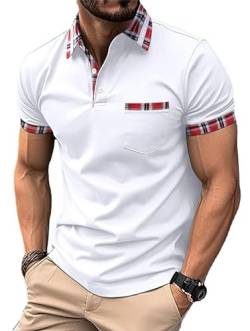 Herren-Knopftaschen-Poloshirt mit Henley-Kragen Sport-Polohemd Lässiges Revers-Sport-Polohemd von UJIAZ