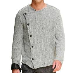 UJIAZ Herren Button-Down Pullover Jacke Mode lässig einfarbig Strickjacke Pullover Jacke von UJIAZ
