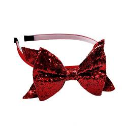 Kleinkind Paillette Bow Stirnbänder für Mädchen Haarband mit Schleife Kinder Haarbänder Kopfbedeckung Haarband Kosmetik Ohren (Red, One Size) von UJSQNDG